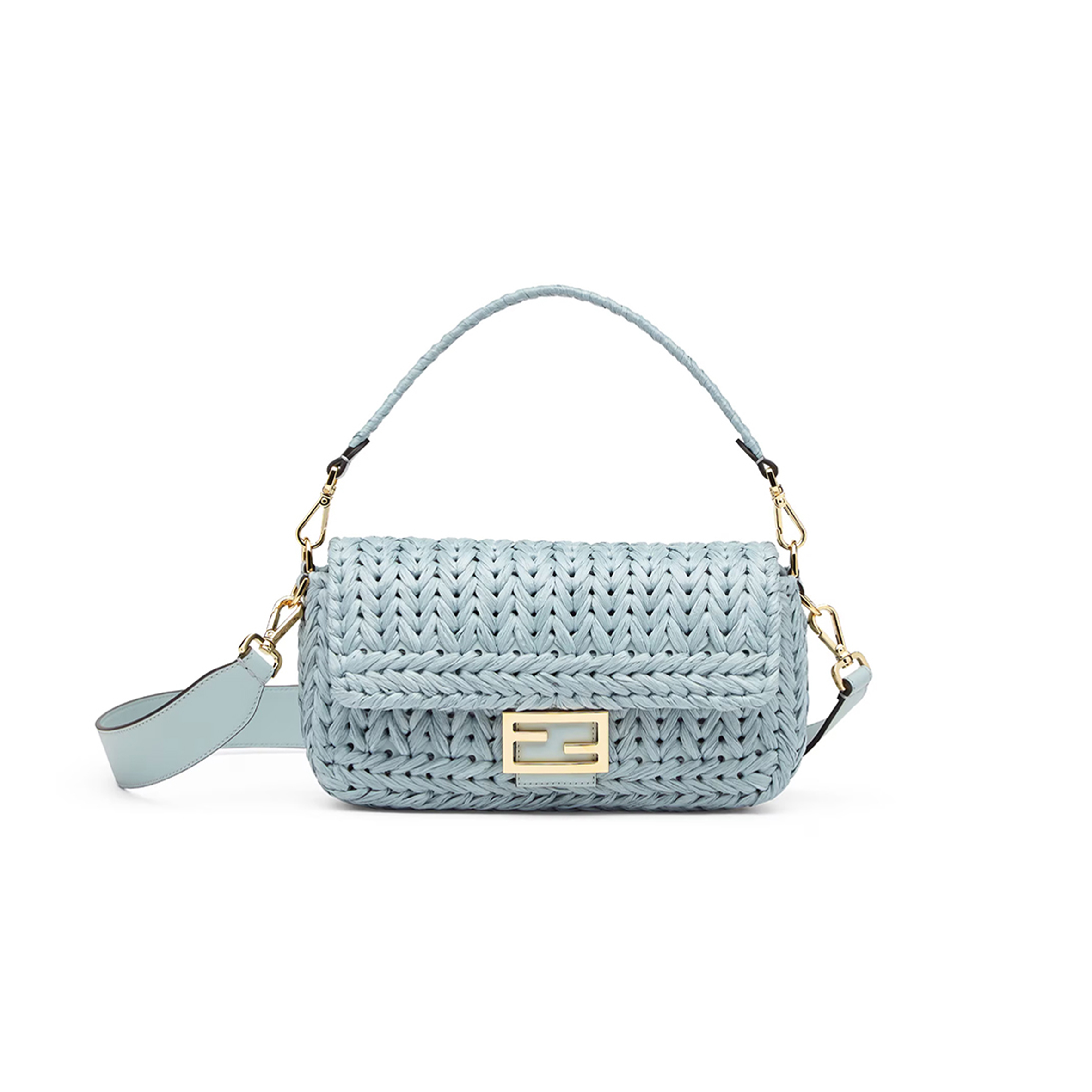 F**di baguette leather light blue 8br600arngf1npu (27*15*6cm)